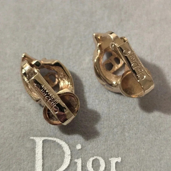 Christian Dior Gold  & Crystal Earrings - Picture 3 of 10